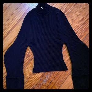 Cotton fitted turtleneck